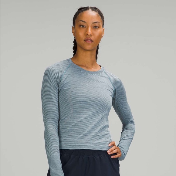 Lululemon Swiftly Tech Long Sleeve Shirt 2.0 Race Length - size 4 (BLUE) - Picture 1 of 6